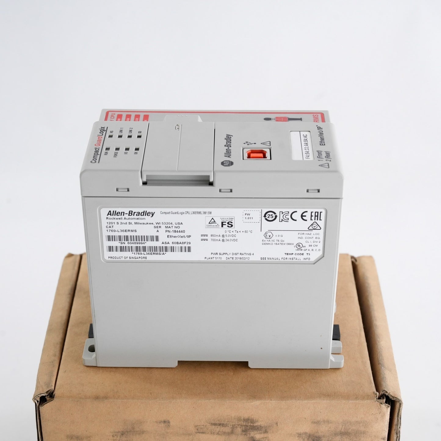 Allen Bradley 1769-L36ERMS Ser A Compact GuardLogix Controller Module - Open Box