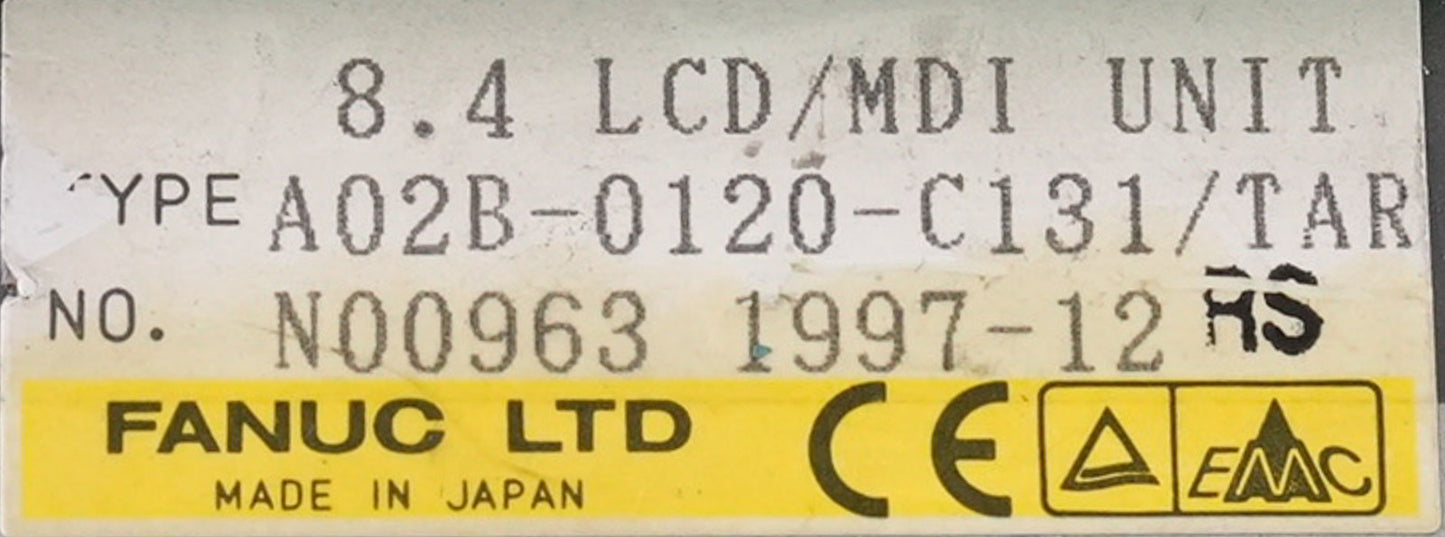 GE FANUC A02B-0120-C131/TAR 8.4 LCD/MDI Unit A02B0120C131TAR Interface +Warranty