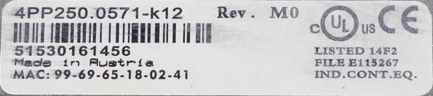 B&R Automation 4PP250.0571-k12 400 Series Power Panel Rev. M0