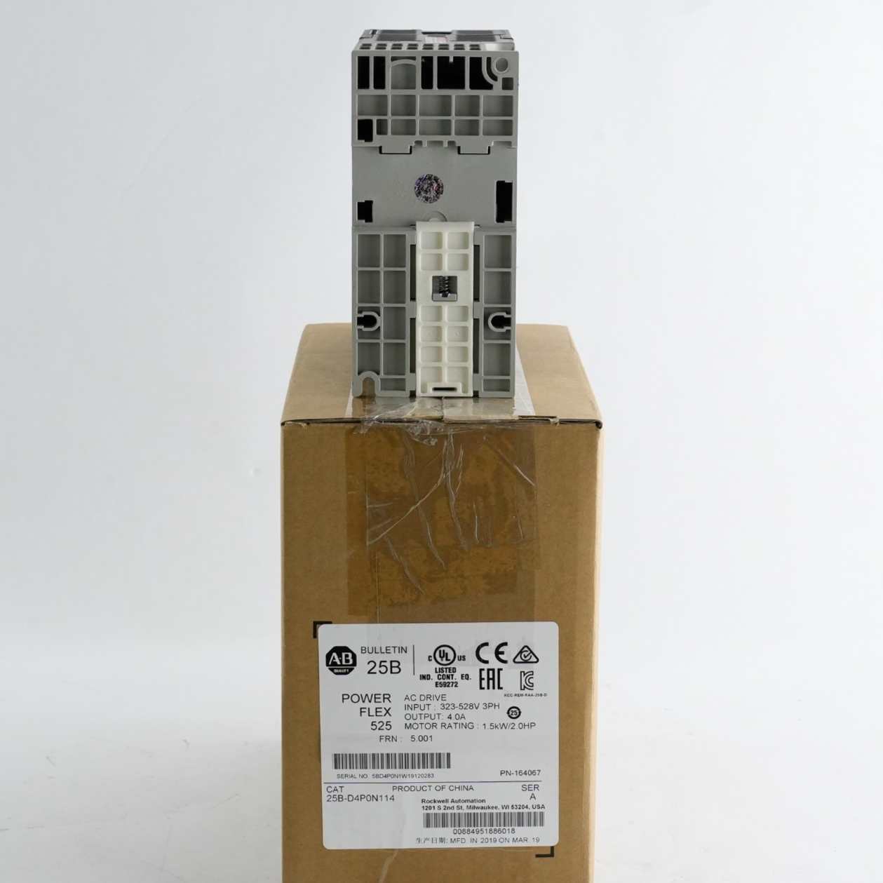 Allen Bradley 25B-D4P0N114 /A PowerFlex 525 1.5kW 2HP 480V 3-Phase - Open Box