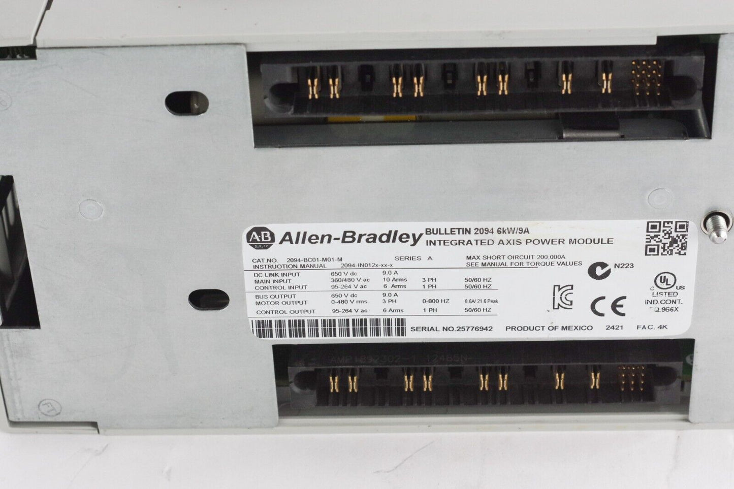 Allen Bradley 2094-BC01-M01-M SER A Kinetix 6200/6500 Integrated Module