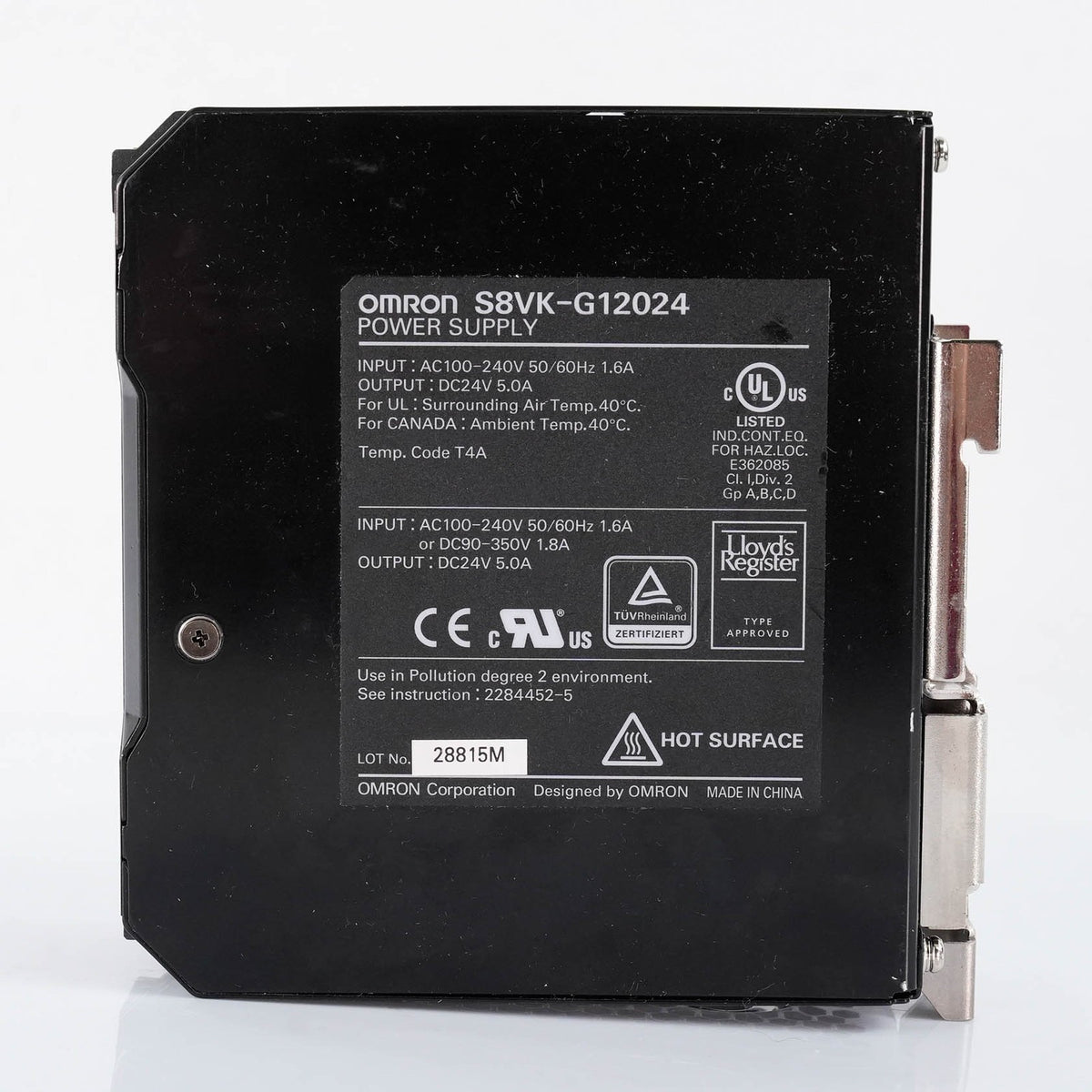 Omron S8VK-G12024 Power Supply 24VDC 5A 120W 100-240VAC DIN Rail S8VKG12024