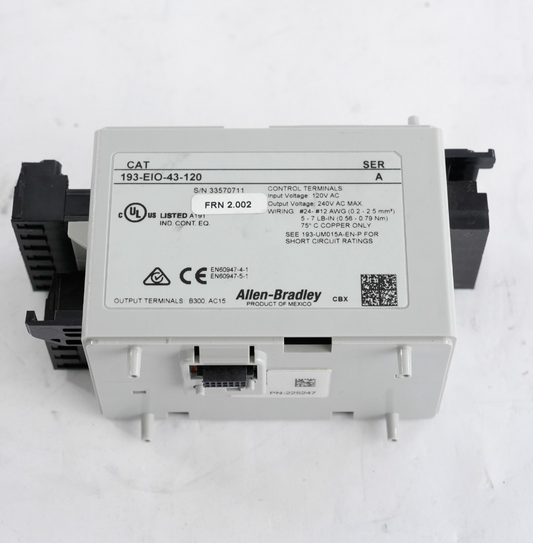 Allen Bradley 193-EIO-43-120 Overload Protection Relay Control Module 193-EI0-43