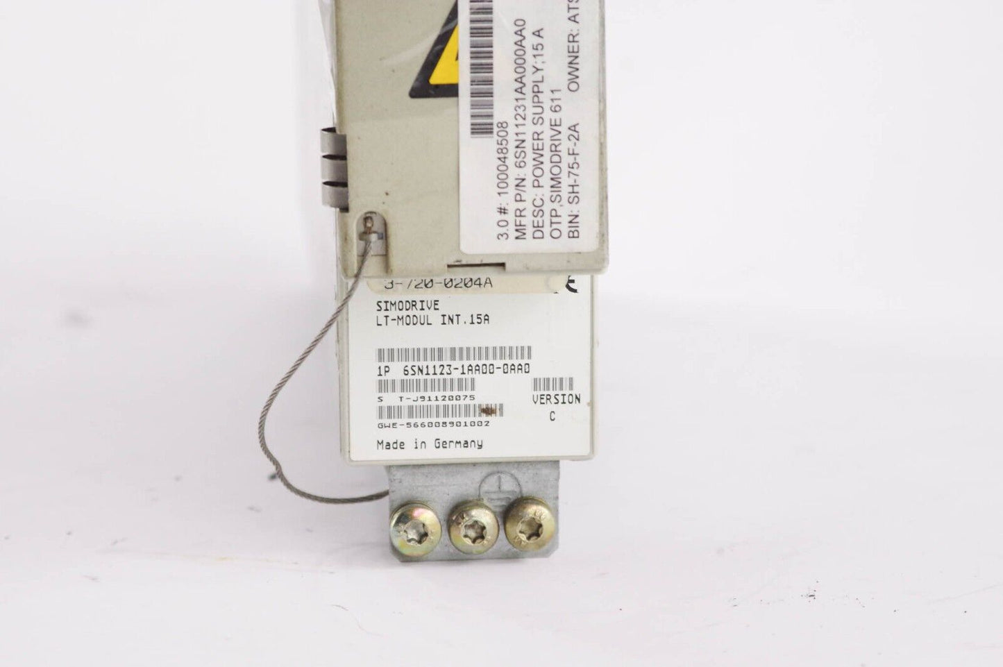 VICKERS 6SN1123-1AA00-0AA0 / 6SN11231AA000AA0 SIMODRIVE LT-MODULE INT. 15A