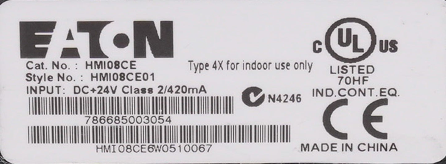 Eaton HMI08CE Cutler Hammer HMI Operator Interface Display Screen