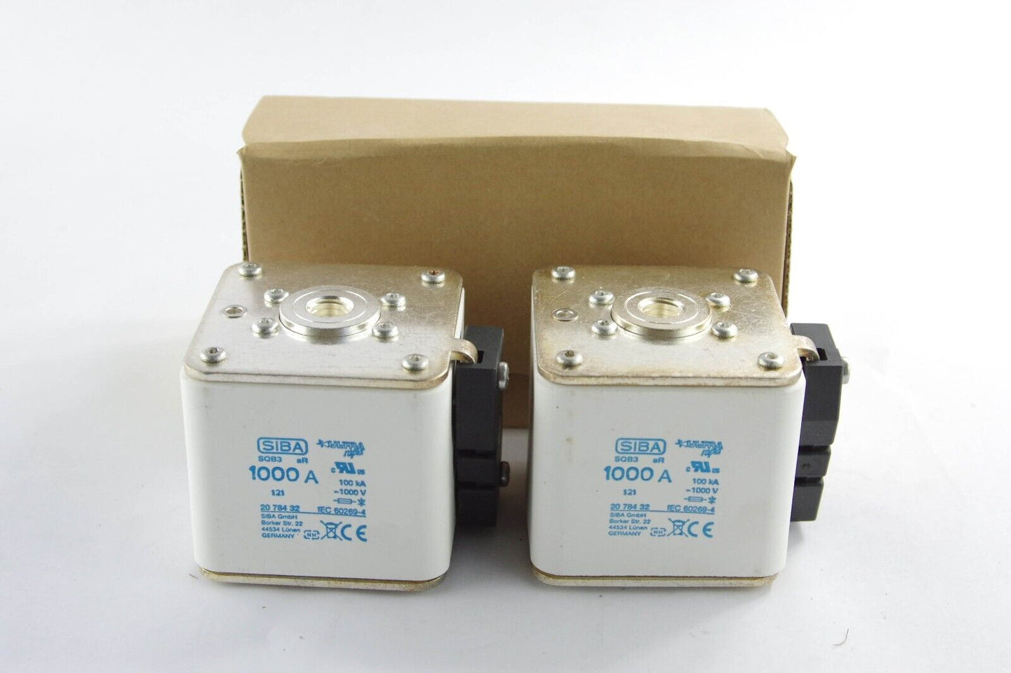 2x SIBA SQB3 Presspack ULTRA RAPID FUSE LINK 2078432.1000 aR 1000V 1000A 100kA