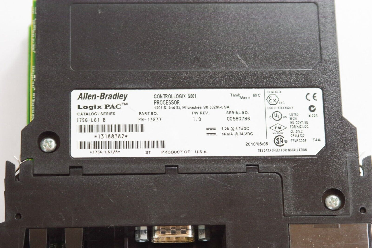 Allen Bradley 1756-L61 / 1756L61 Ser B ControlLogix Logix5561 Processor