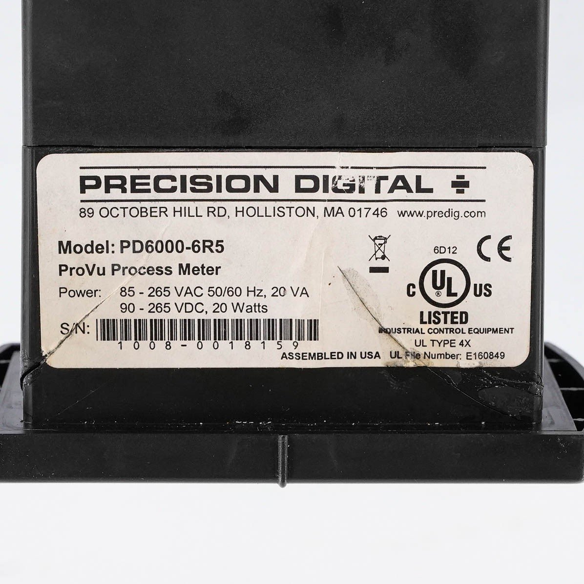 Precision Digital PD6000-SR5 ProVu Dual-Line Process Meter 85-265 VAC PD6000SR5