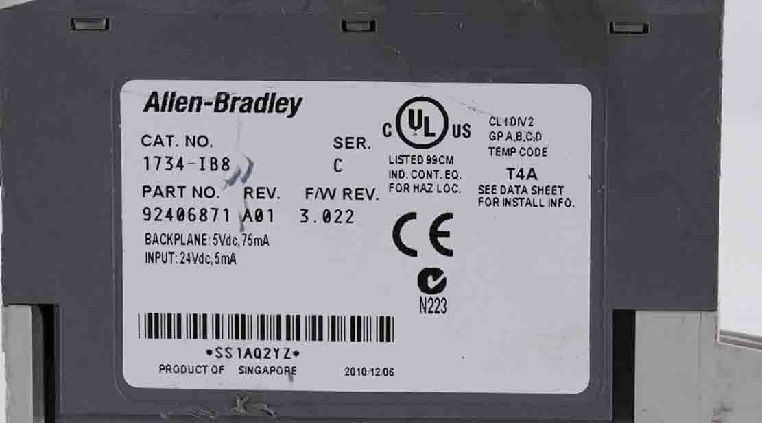 Allen Bradley 1734-IB8 /C Point I/O 8-Point Sink Digital Input Module 1734IB8