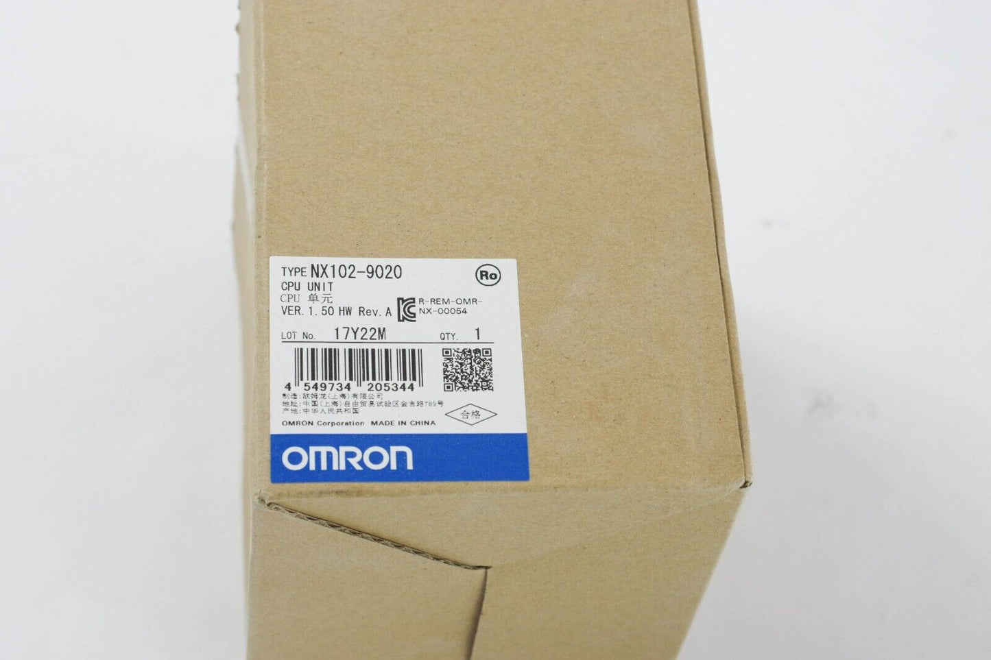 Omron NX102-9020 NX1029020 CPU Unit / NX1029020 - New Surplus