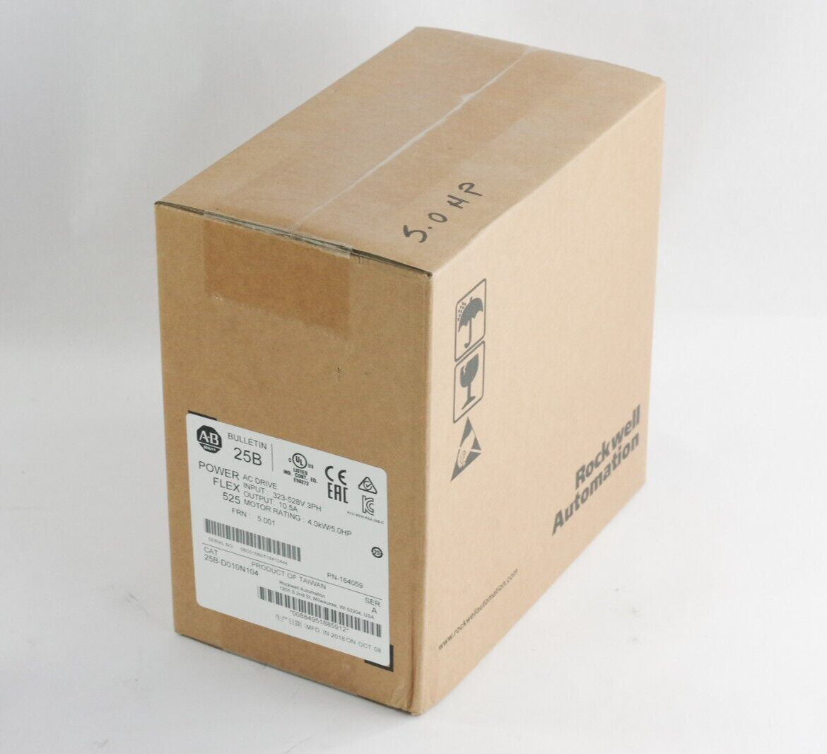 Allen Bradley 25B-D010N104 SER A Powerflex 525 AC Drive 4KW 5HP Sealed Surplus