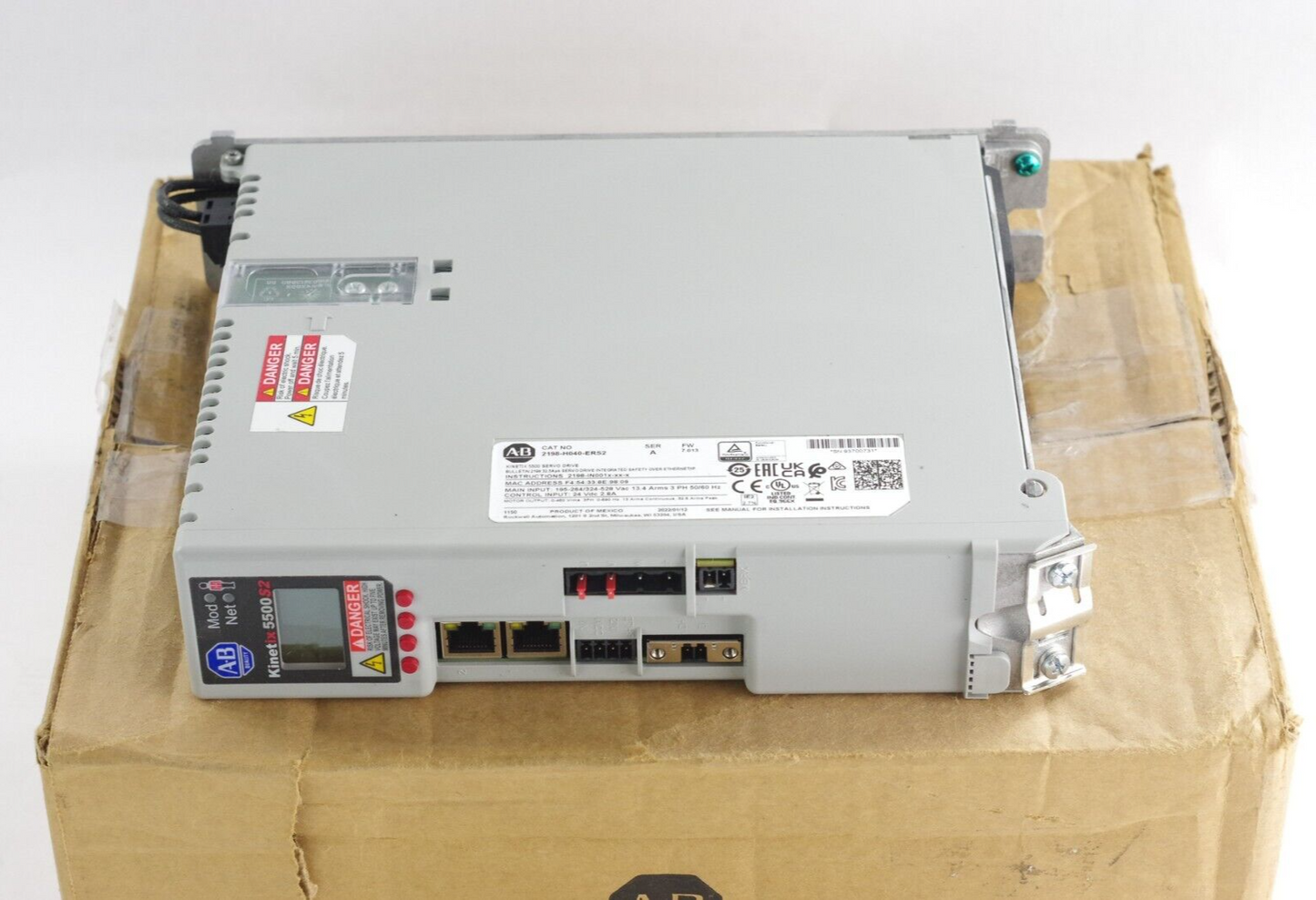 2022 Allen Bradley Kinetix 5500 2198-H040-ERS2 SER A Servo Drive