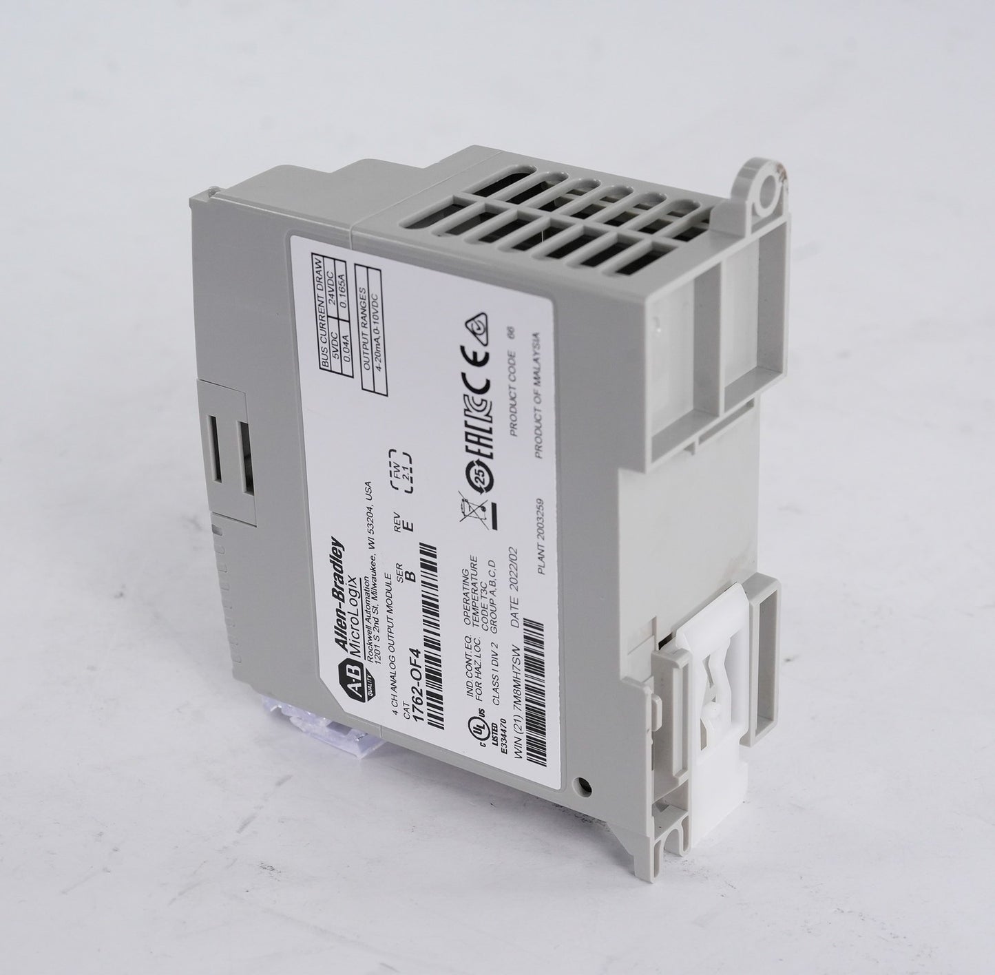 Allen-Bradley 1762-OF4 Ser B Rev E MicroLogix 4-Channel Analog Output Module