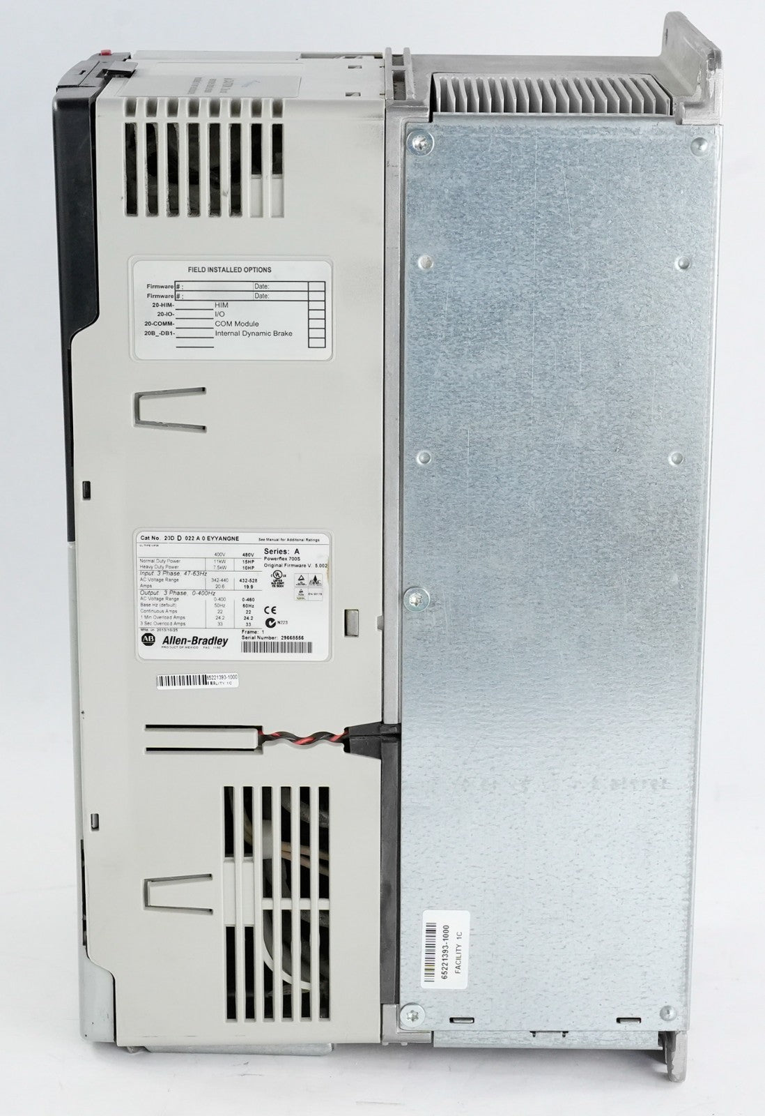 Allen Bradley 20DD022A0EYYANGNE Ser A Powerflex 700S 3-Phase 480V 15HP Drive