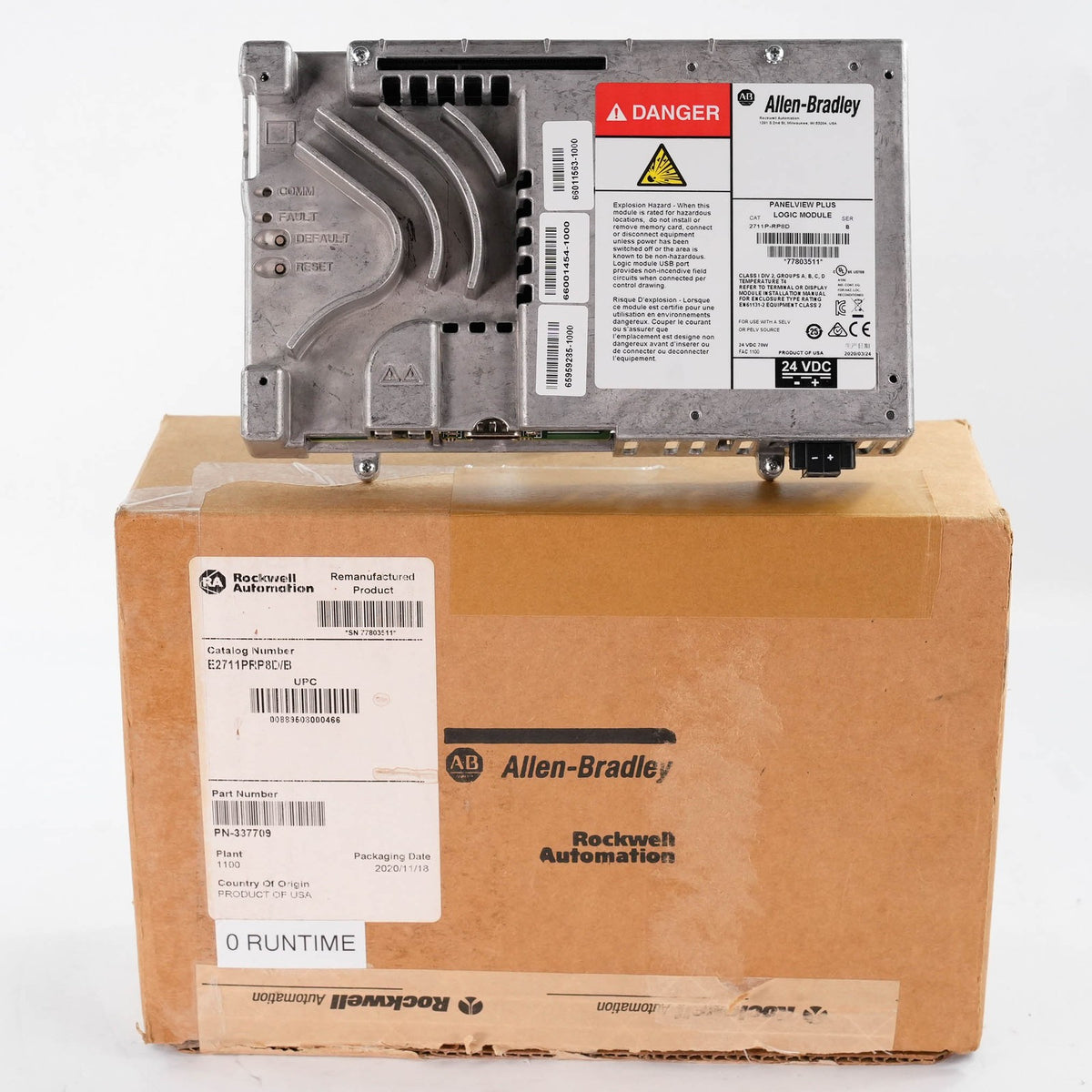 Allen Bradley 2711P-RP8D /B PanelView Plus Logic Module 128MB 2711PRP8D AB Reman