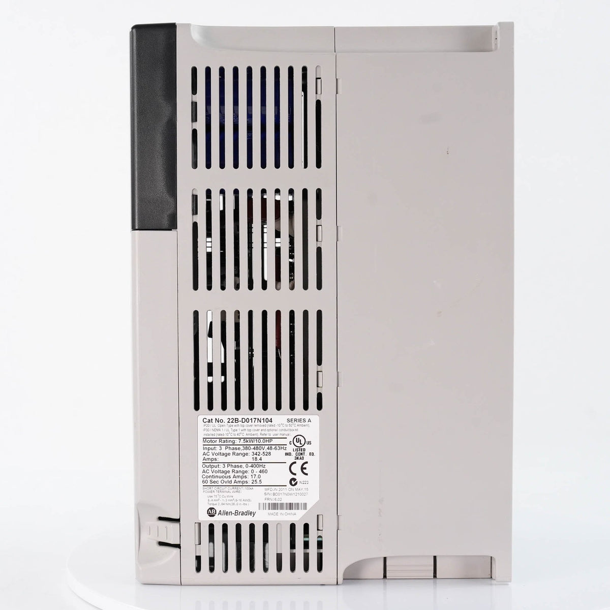 Allen Bradley 22B-D017N104 Ser A PowerFlex 40 AC Drive 480V 10HP 7.5kW 17.5A 22B