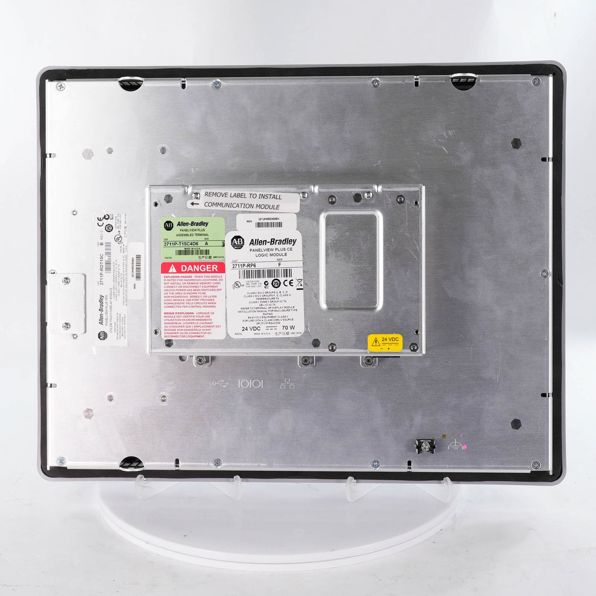 Allen Bradley 2711P-T15C4D6 Ser A PanelView Plus 1500 Color Touch 24VDC HMI 15in