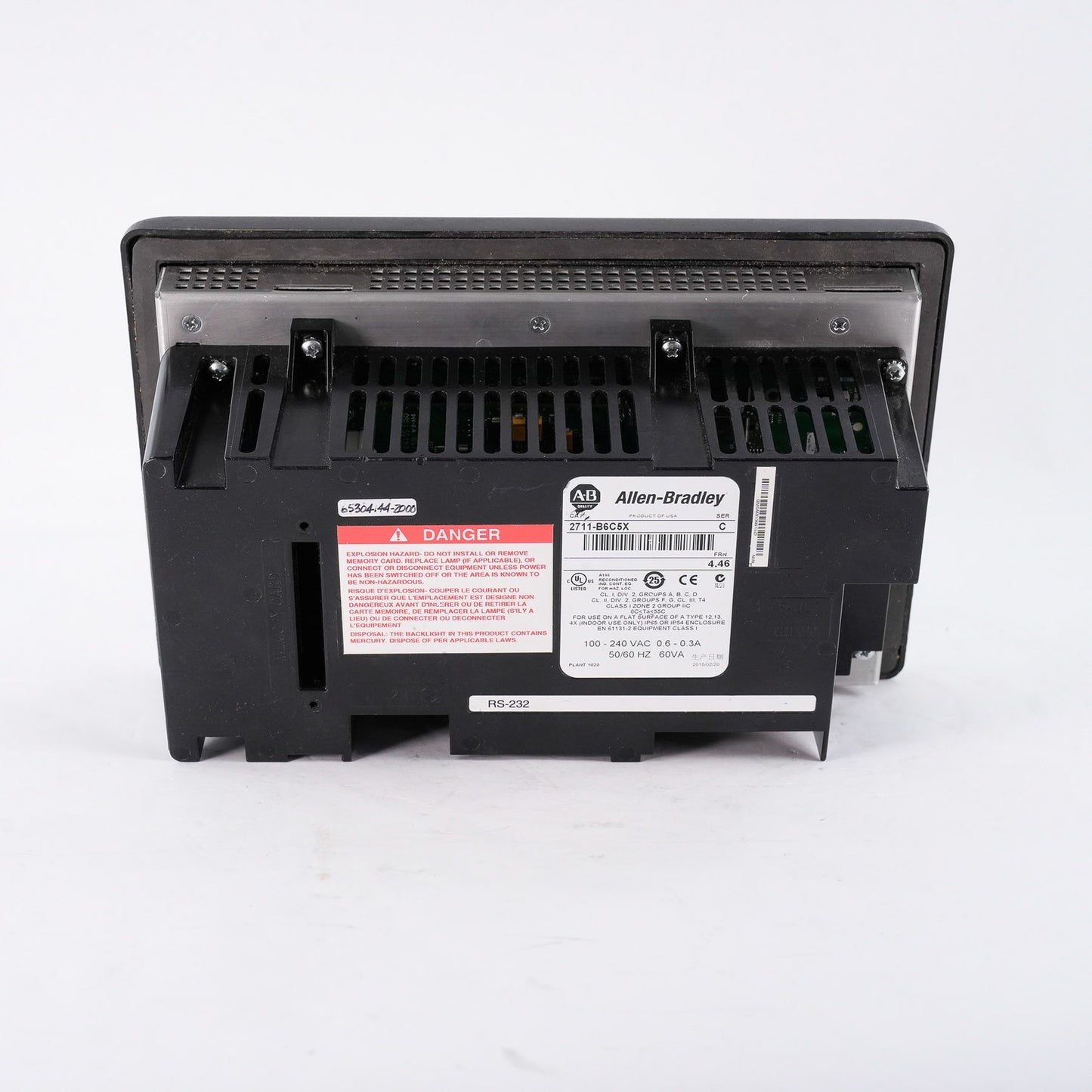 Allen Bradley 2711-B6C5 /C PanelView 600 HMI Display Terminal 2711-B6C5X