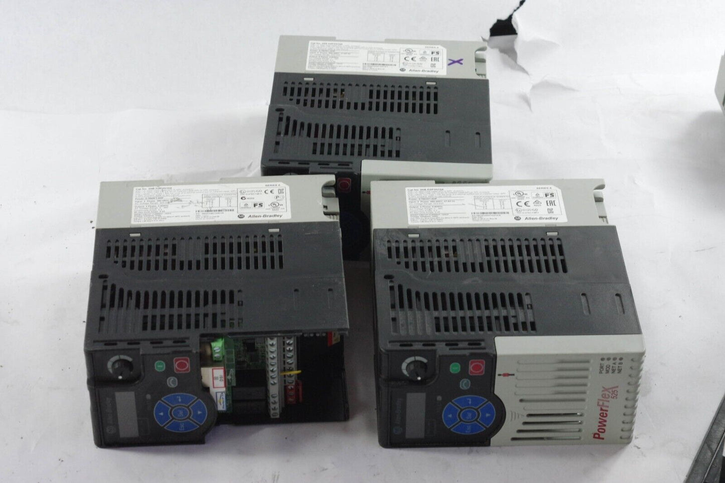 3x Allen Bradley PowerFlex 525 25B-D2P3N104 1hp - For Parts Or Repair