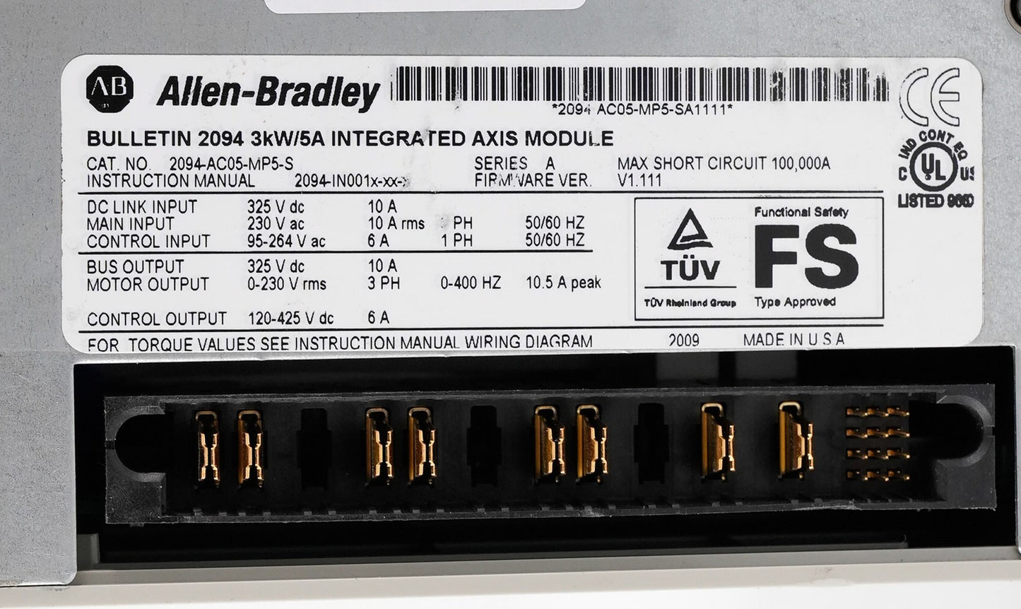 Allen Bradley 2094-AC05-MP5-S /A Kinetix 6000 Axis Module + 1 year Warranty