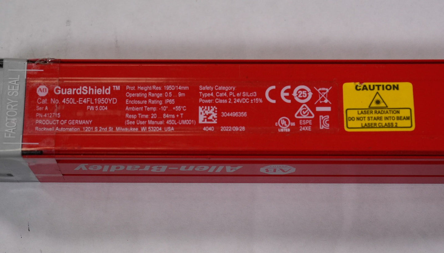 Allen Bradley 450L-E4FL1950YD GuardShield Safety Light Curtain 450LE4FL1950YD