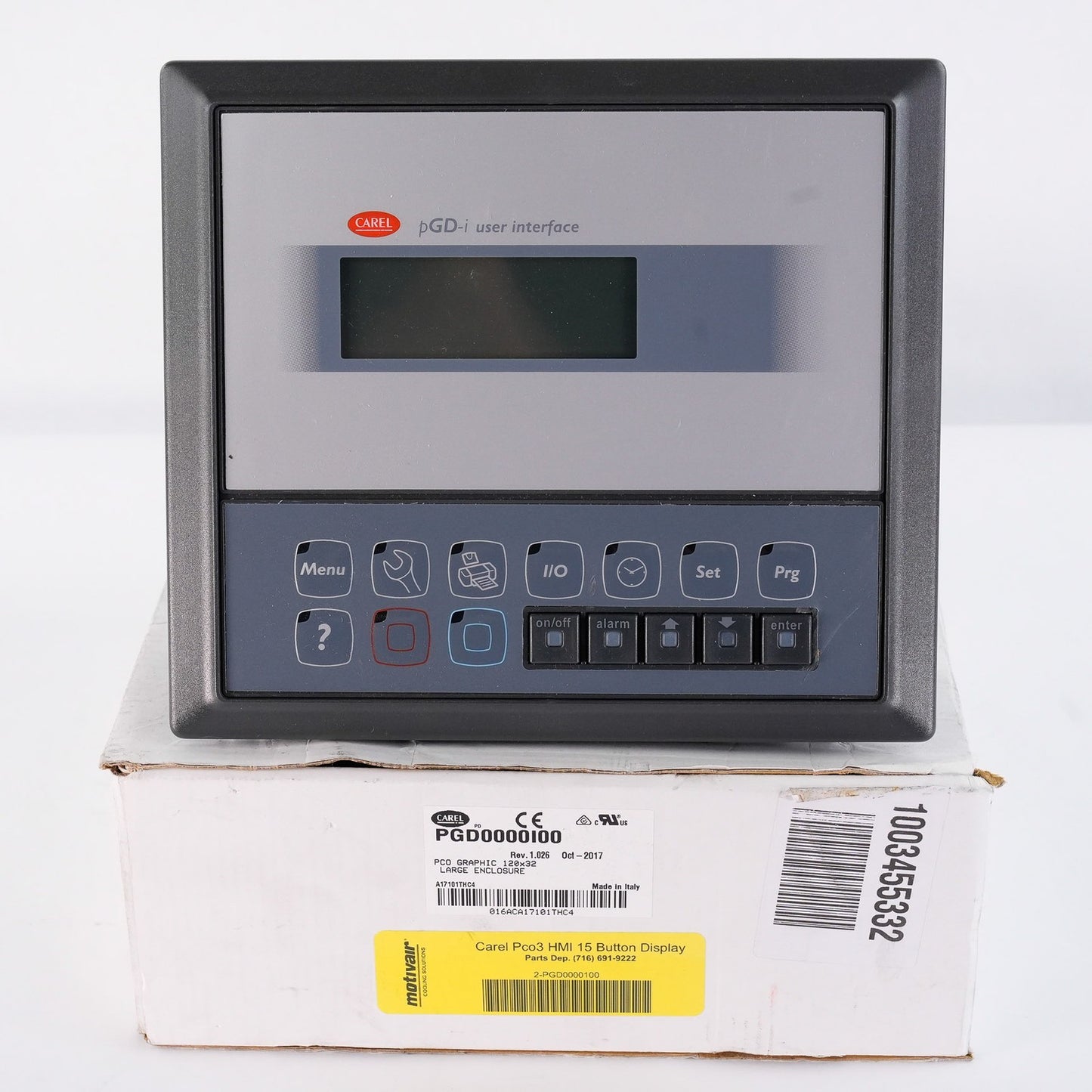 Carel PGD0000100 Rev. 1.026 Graphic Display Terminal Panel - Open Box