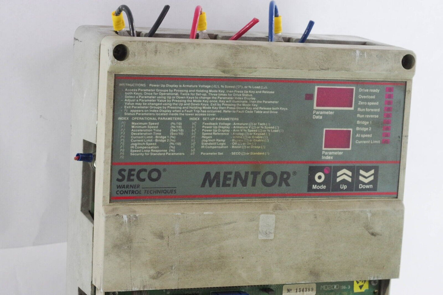 Warner Electric Seco Mentor M3000 M3407-100000 M34-6M4Q15 7.5HP DC - For Parts