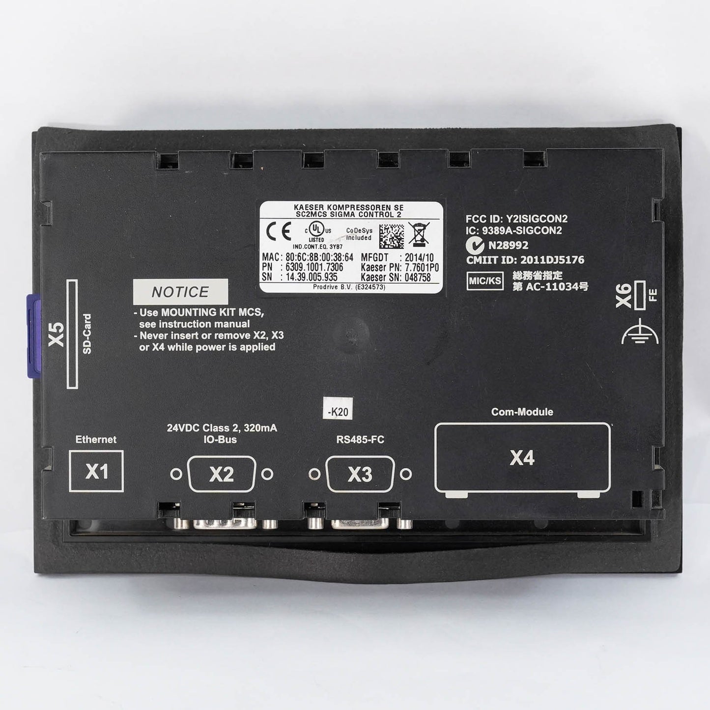 Kaeser 7.7601P0 6309.1001.7306 77601P0 Sigma Control 2 SC2MCS Compressor Control