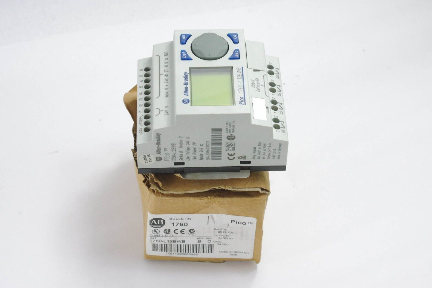 Allen Bradley 1760-L12BWB /B Pico Controller Module Ser B Rev D - Open Box