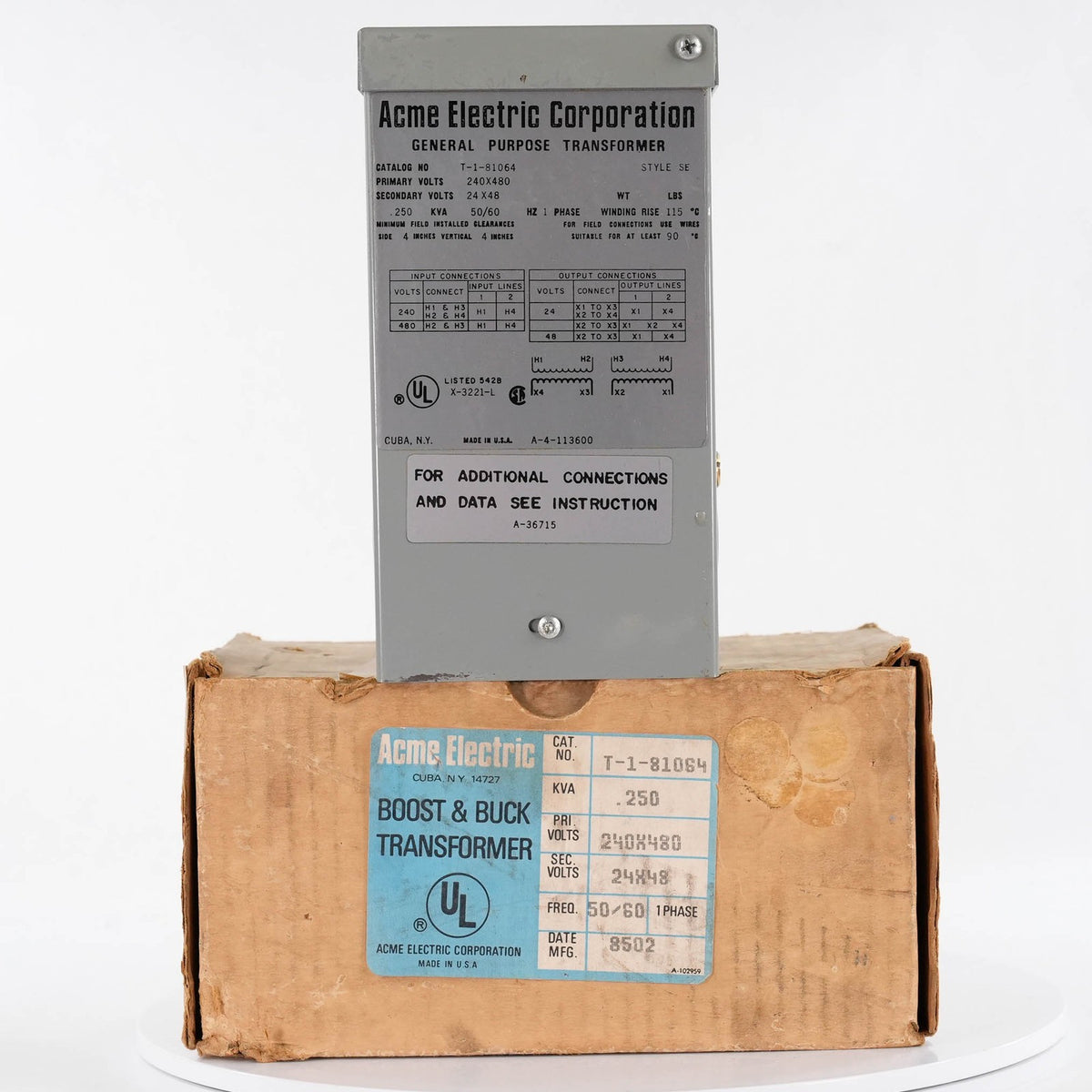 Acme Electric Corp T-1-81064 Buck Boost Transformer 1.5kVA 120x240V 12/24V T1810
