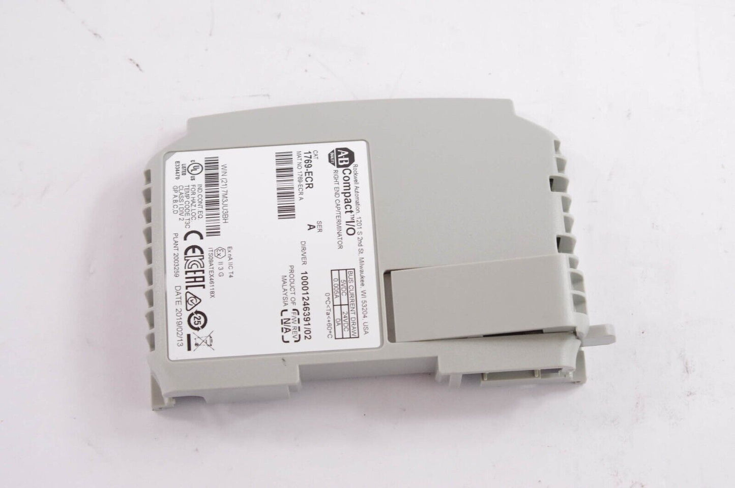 Allen Bradley 1769-ECR / 1769ECR Ser A Compact I/O Right End Cap/Terminator