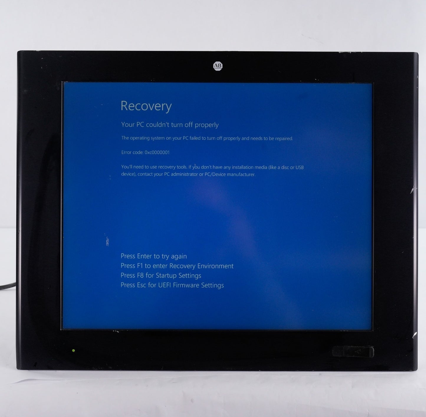 Allen Bradley 6300P-190BAPSTDNB-3CBBW19NNNBNN-NN1S Panel PC Failed OS For Parts