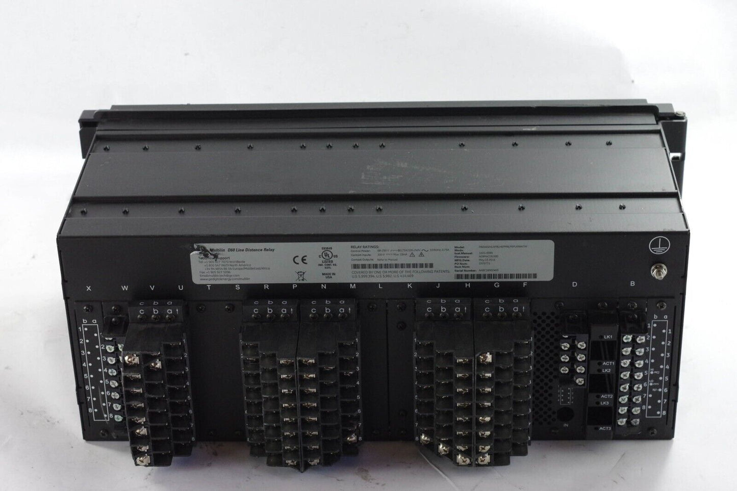 GE Multilin D60 LINE DISTANCE PROTECTION RELAY Rack D60U02HLHF8LH6PM8LP6U6NW7W