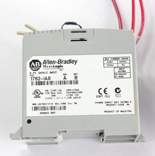 Allen Bradley 1762-IA8 Ser A Rev B Micrologix Input Module PLC