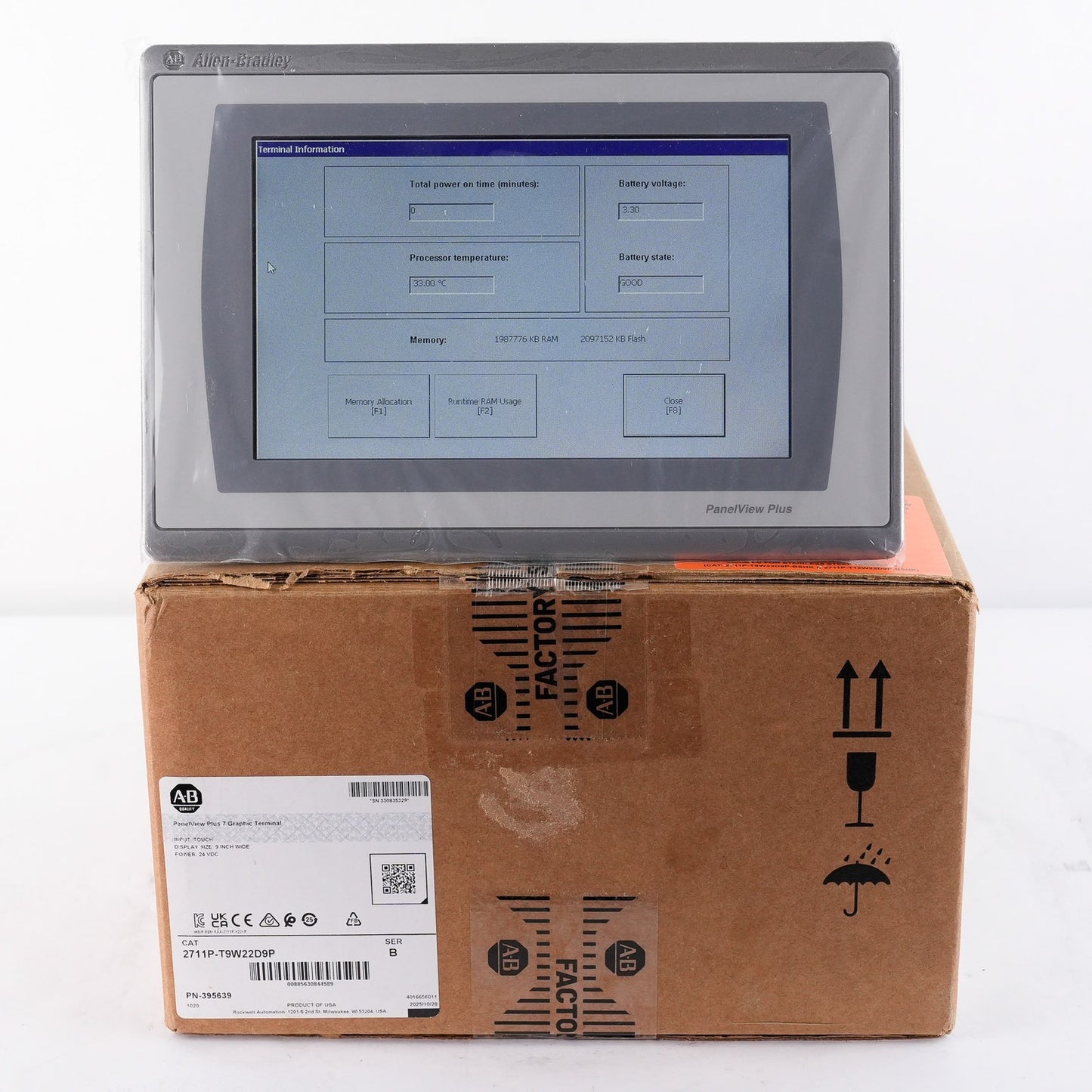 Allen Bradley 2711P-T9W22D9P /B PanelView Plus 7 Display Terminal -Open Box 2025