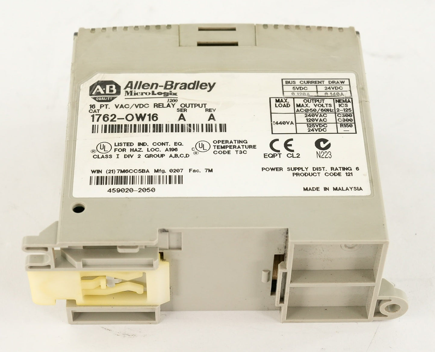 Allen Bradley 1762-OW16 /A MicroLogix 16-Point Relay Output Module 1762OW16