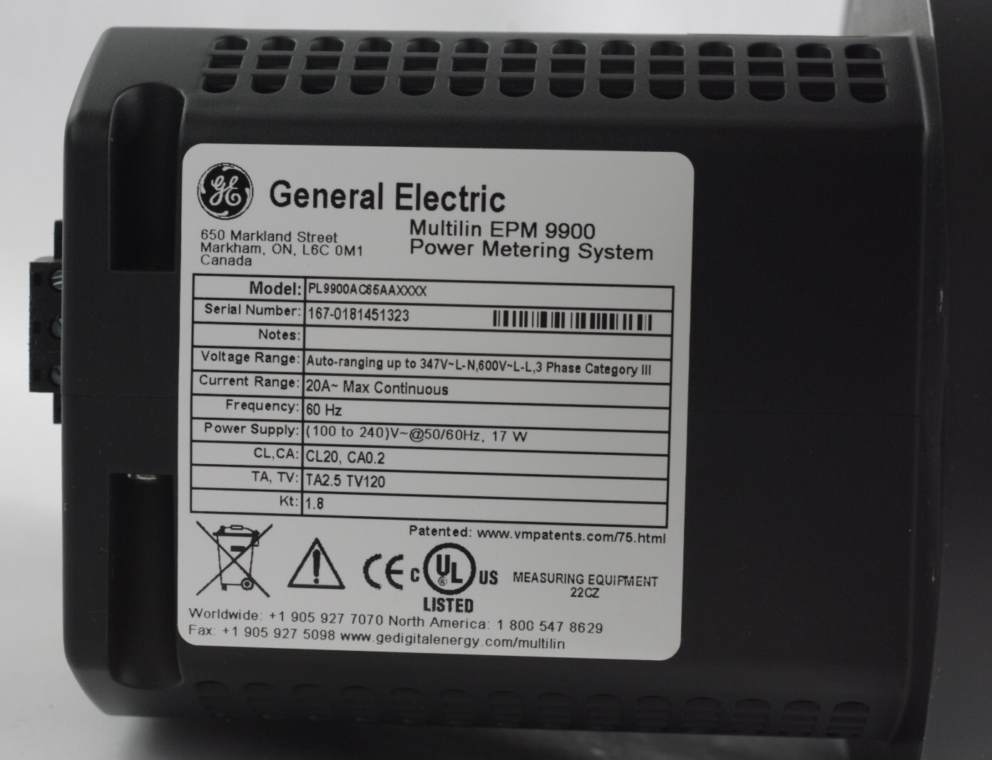 GE Multilin EPM 9900 Power Metering System PL9900AC65AAXXXX - Open Box