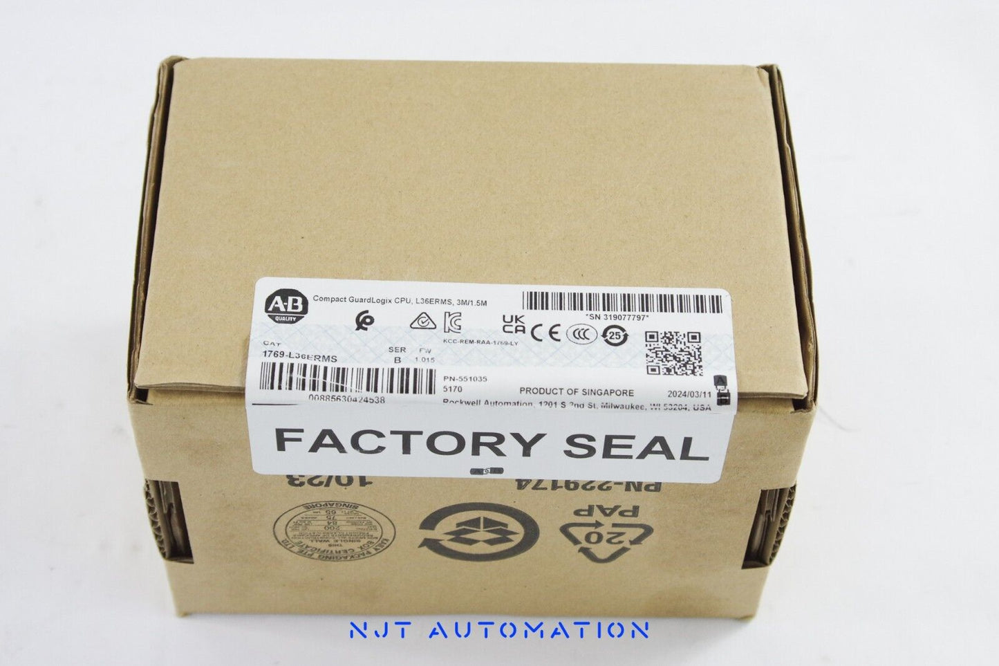 2024 Allen Bradley 1769-L36ERMS /B Compact GaurdLogix CPU Ser B - Sealed Surplus