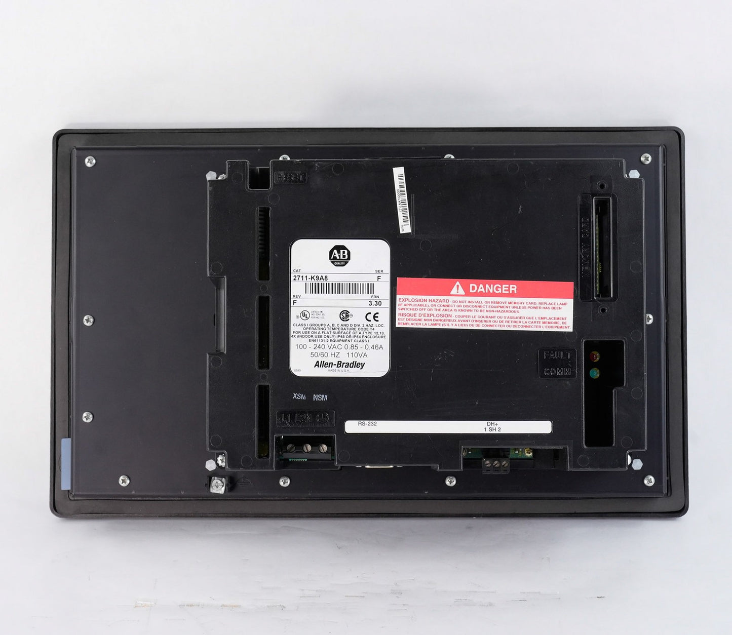 Allen Bradley 2711-K9A8 /F Rev F FRN 3.30 PanelView 900 HMI Display Refurbished