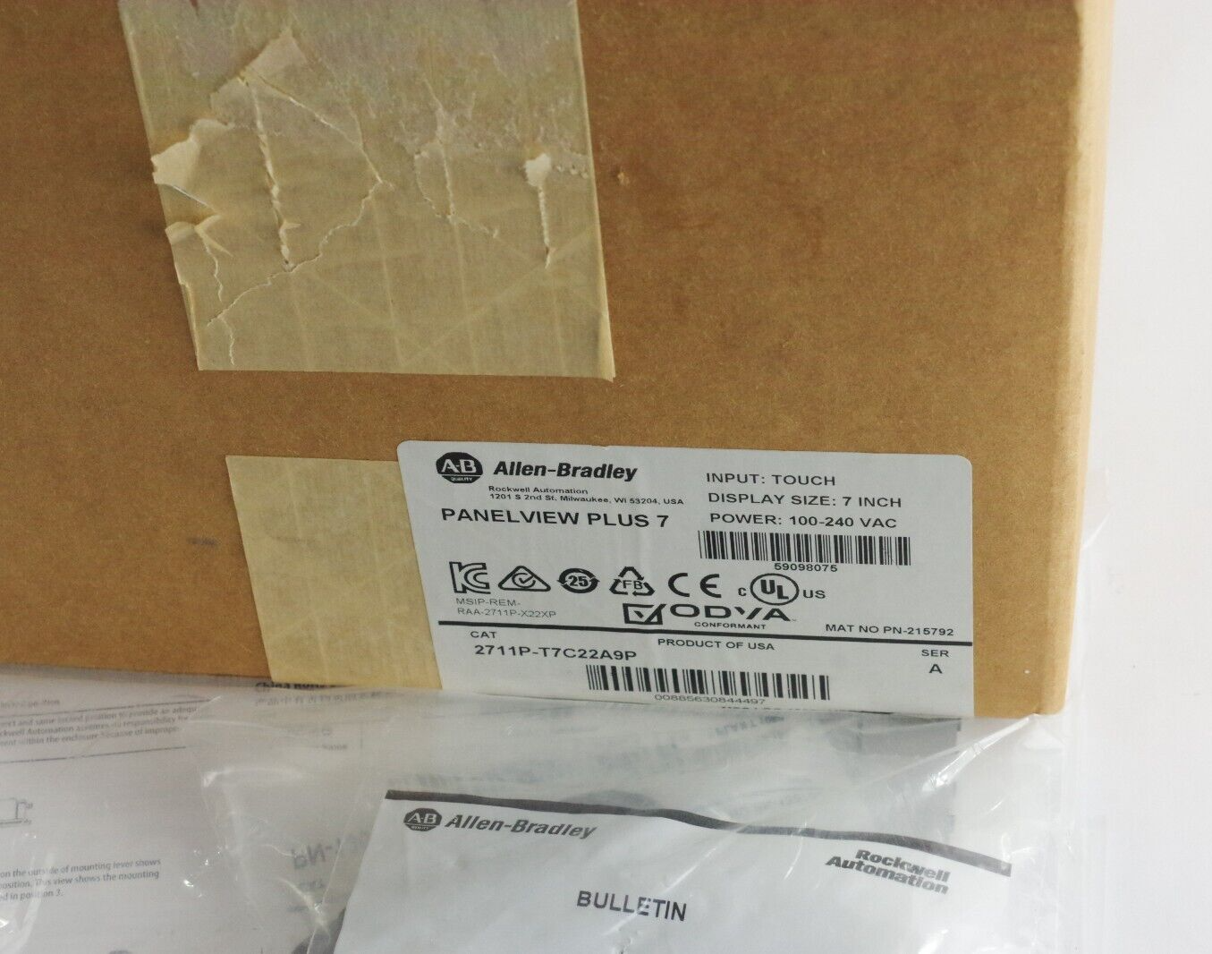 Allen Bradley 2711P-T7C22A9P /A Panelview Plus 7 Terminal - Open Box