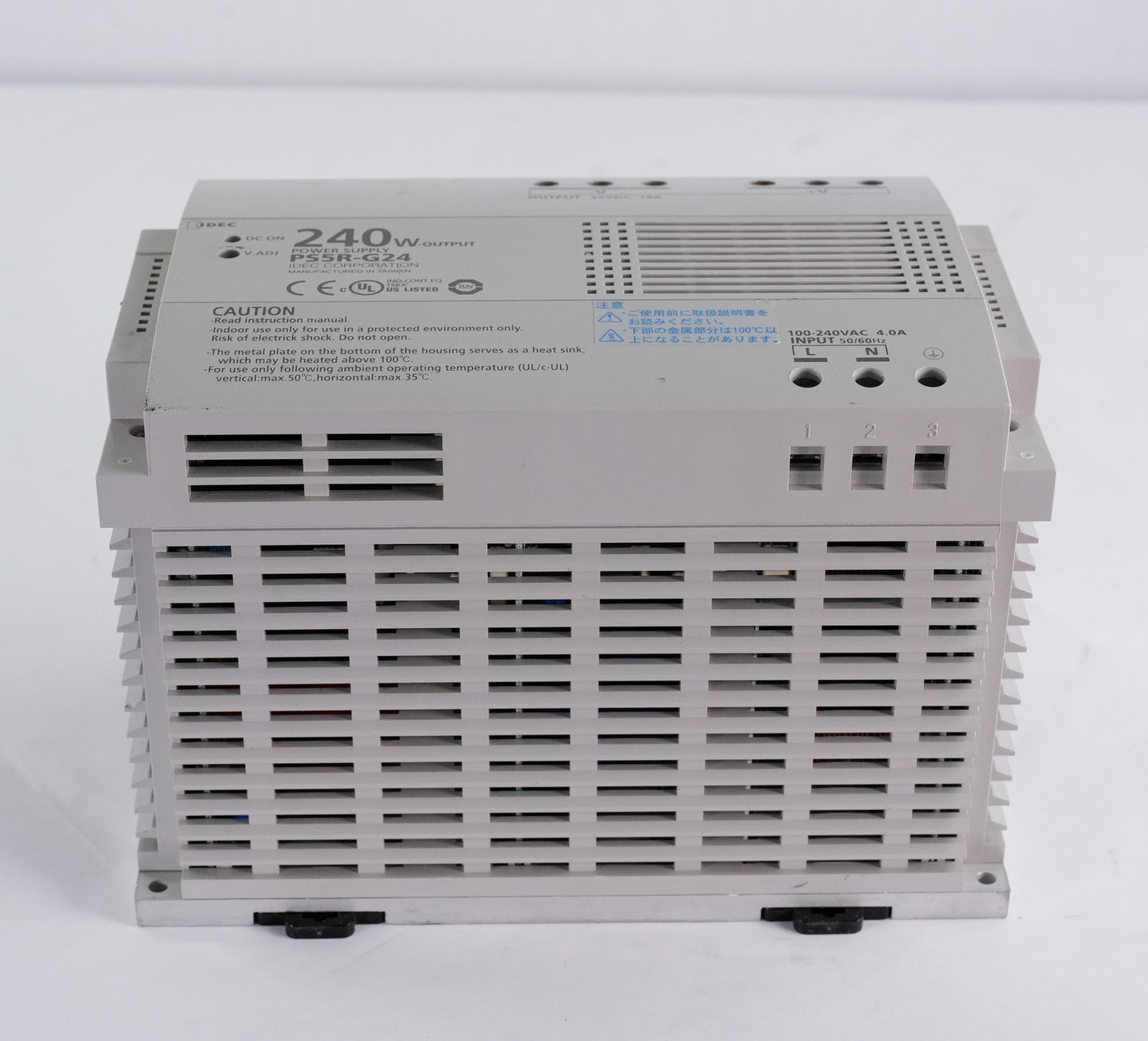 IDEC PS5R-G24 Power Supply 240W Output 24VDC 10A 100-240VAC 4.0A 50/60Hz Input