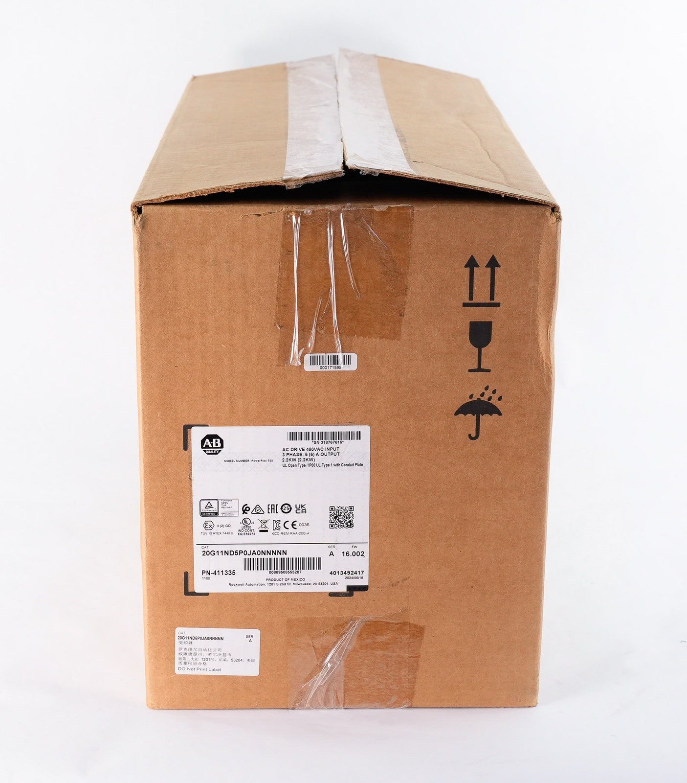 Allen Bradley 20G11ND5P0JA0NNNNN /A PowerFlex 755 AC Drive 480V 3HP - Open Box