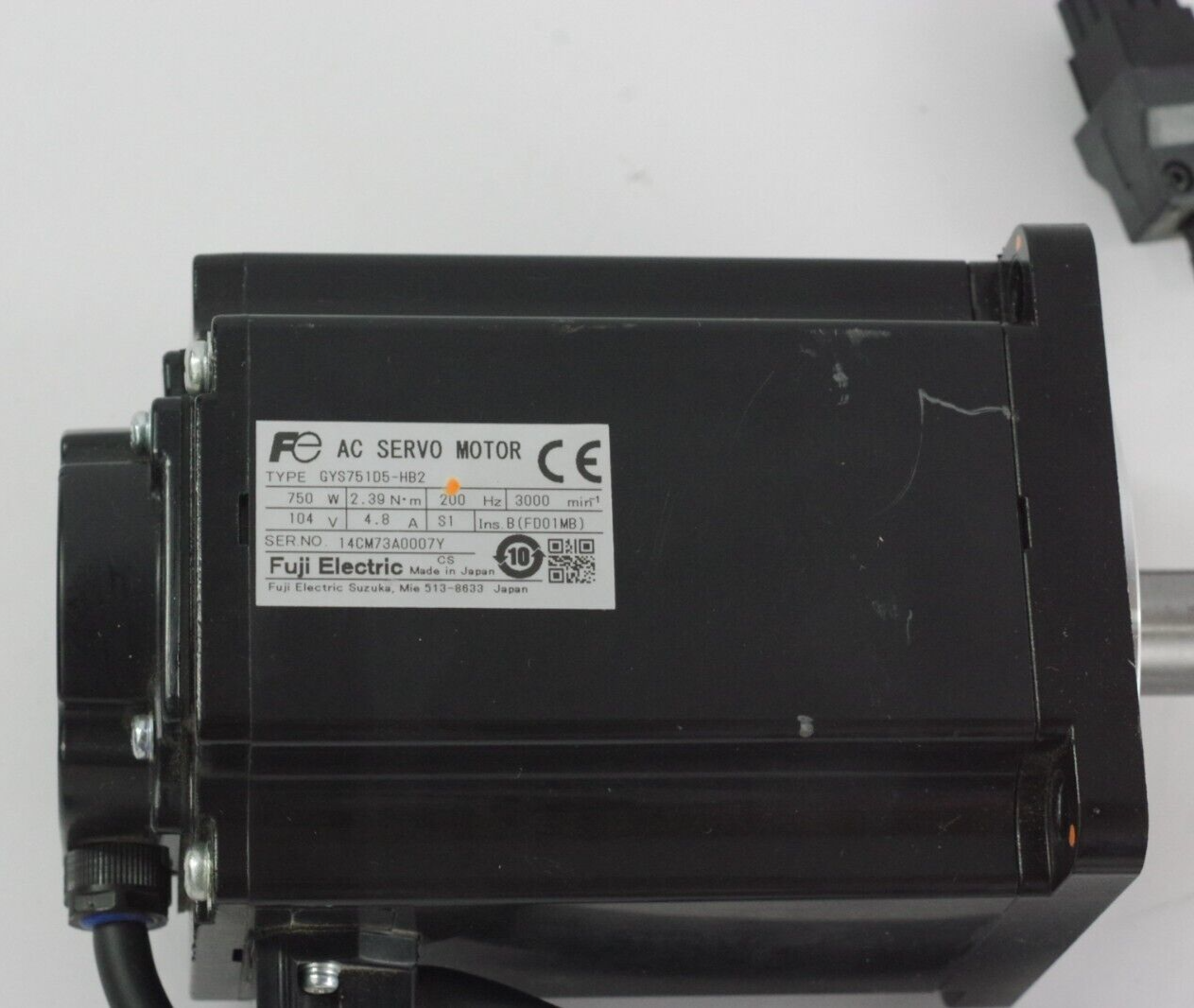 Fuji Electric GYS751D5-HB2 AC Servo Motor 750W 104V 4.8A 200Hz