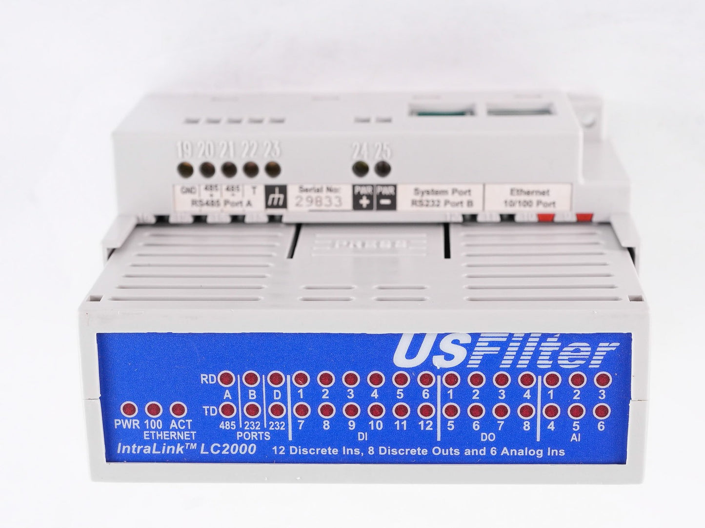 USFilter IntraLink LC2000 Control System Module PWR 100 ACT Ethernet