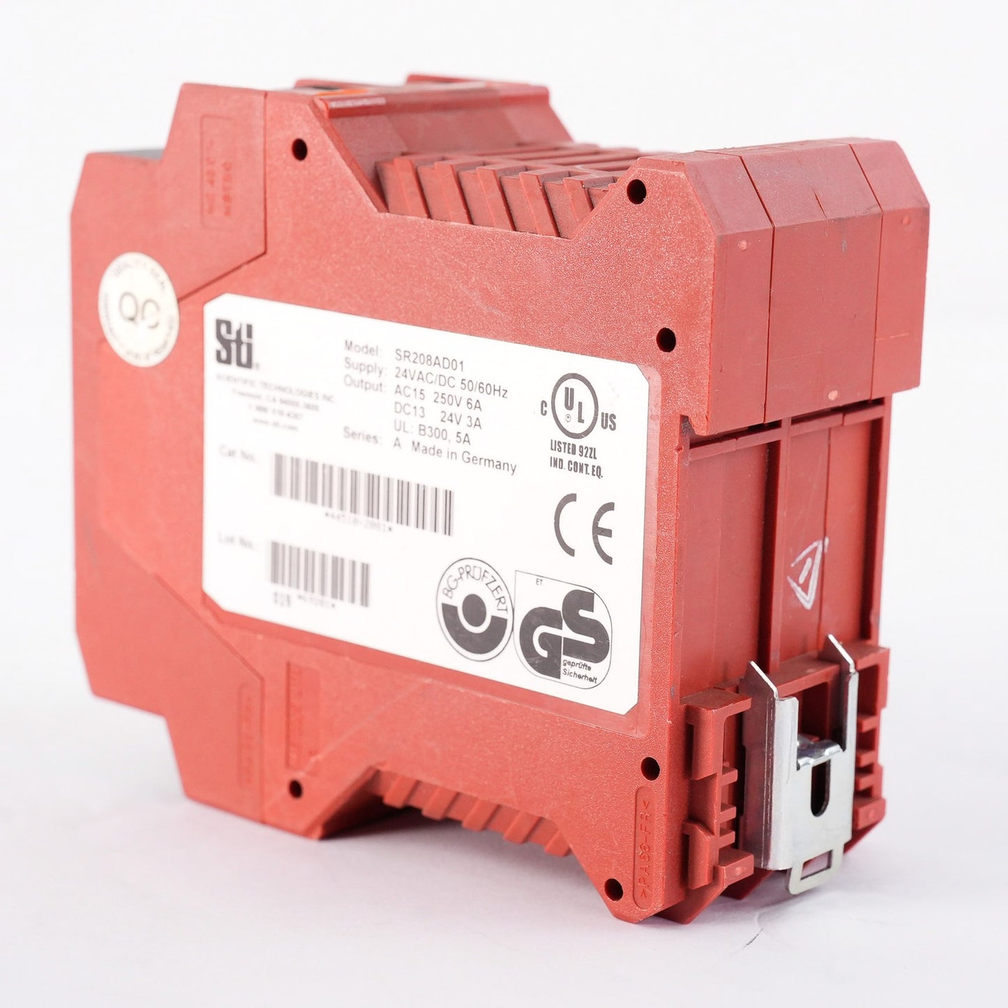 STI SR208AD01 Safety Relay 24VAC/DC 50/60Hz 250V 6A SR208AD01