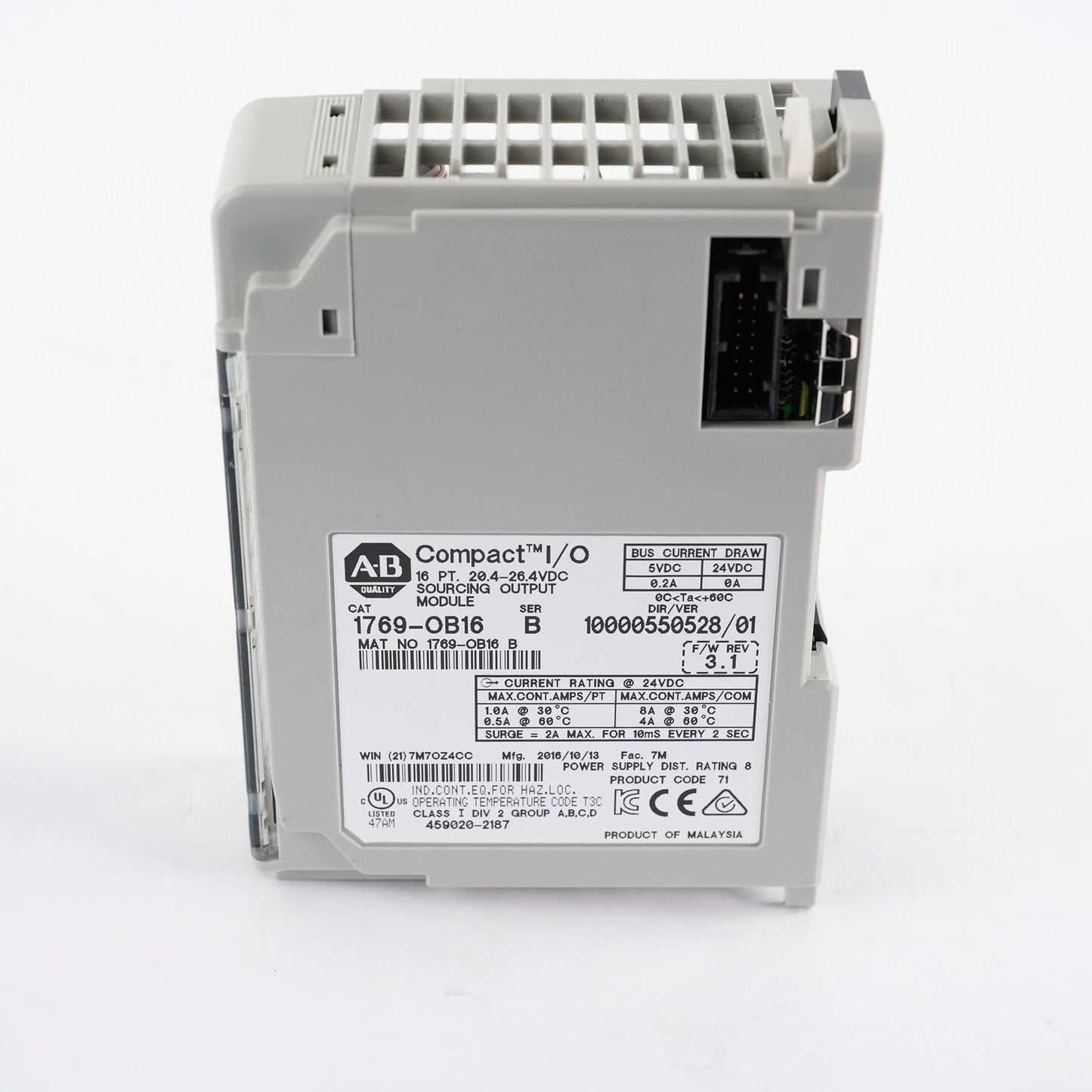 Allen Bradley 1769-OB16 /B CompactLogix 16-Point Sourcing Output Module 1769OB16