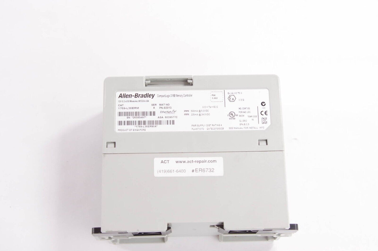 Allen Bradley 1769-L36ERM Ser A CompactLogix 3MB Memory Controller