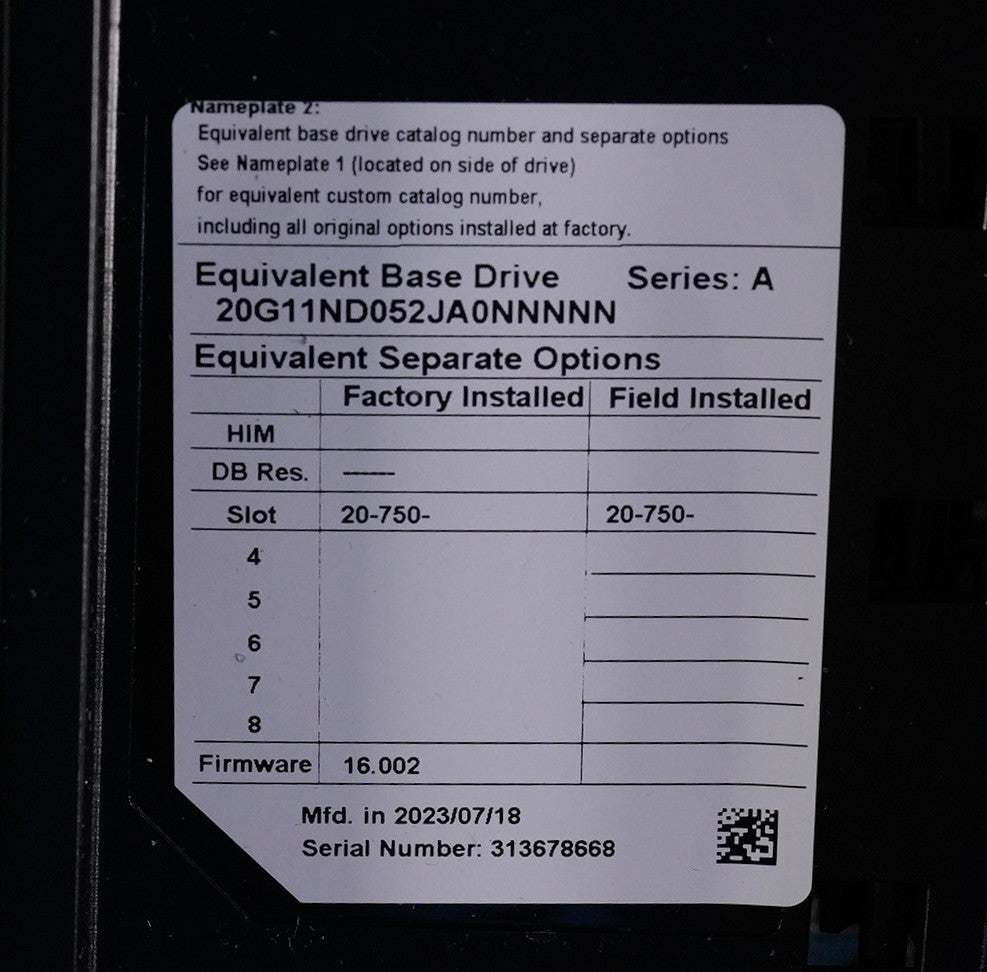 Allen Bradley 20G11ND052JA0NNNNN /A PowerFlex 755 3-Phase AC Drive  + Warranty
