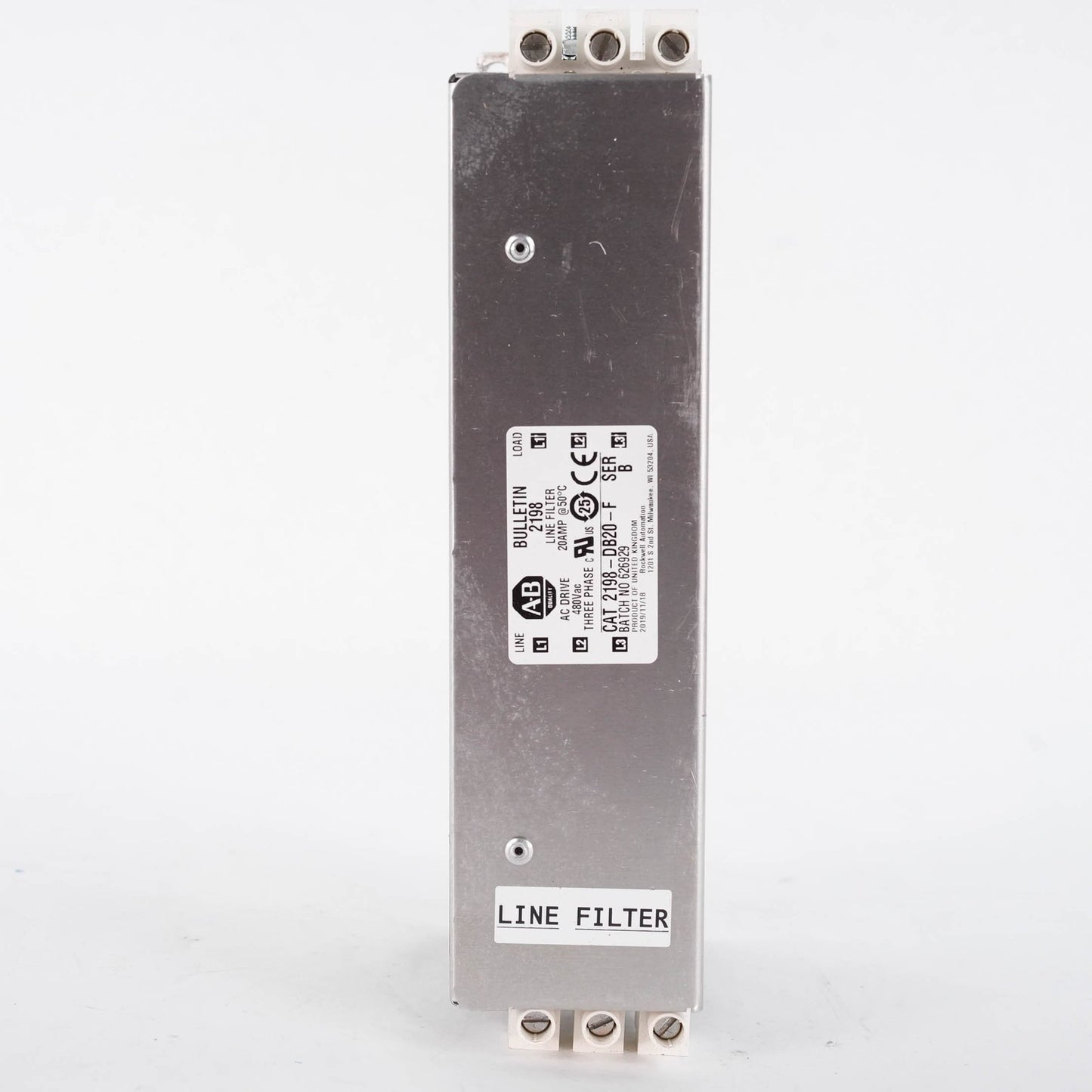 Allen Bradley 2198-DB20-F Ser B Kinetix 5500 AC Line Filter 3-Phase 20A 528VAC