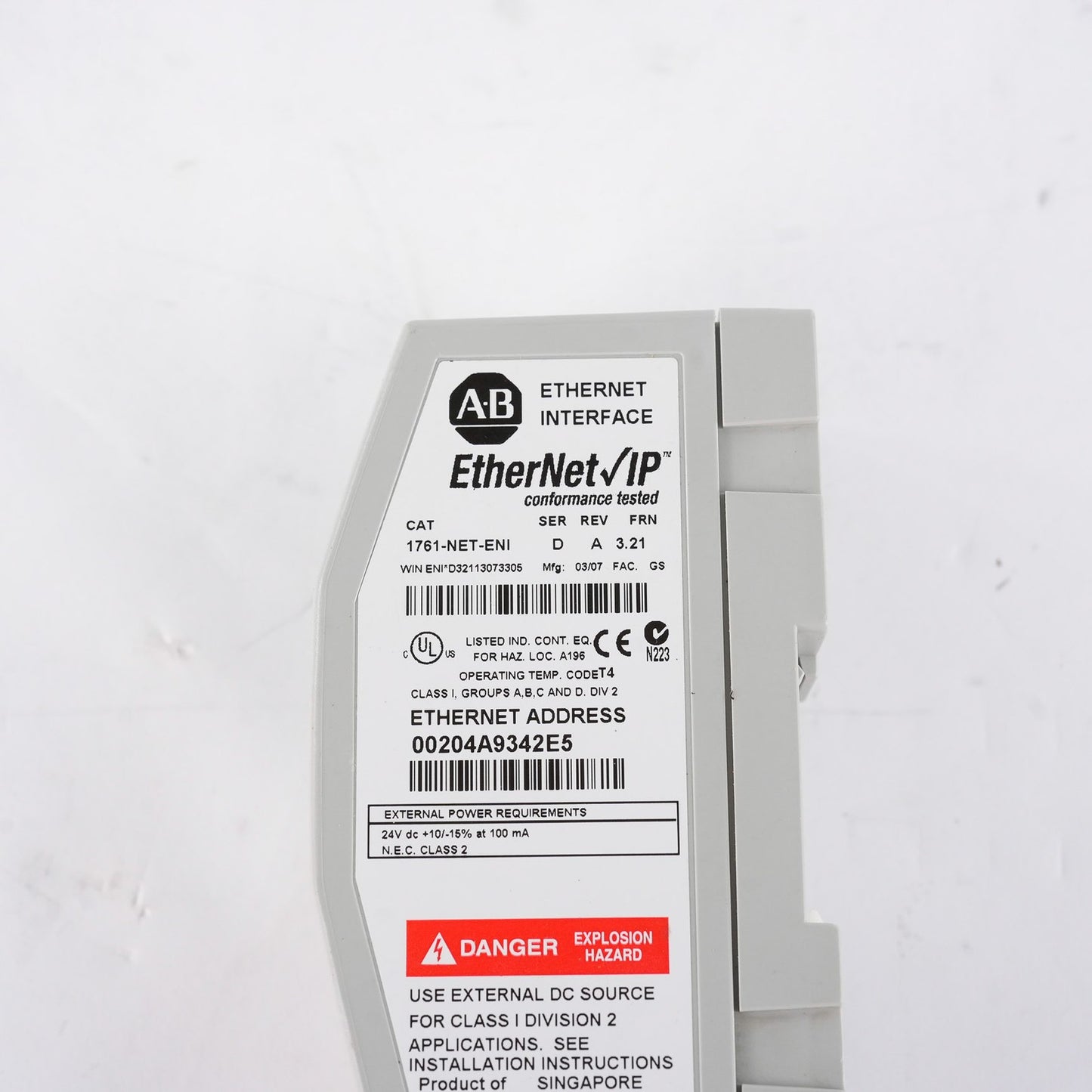 Allen Bradley 1761-NET-ENI /D MicroLogix Ethernet Interface Module 1761NETENI